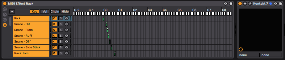 An example MIDI Effect Rack